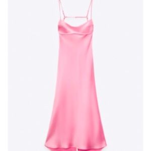 Size small NWT!!! Zara pink satin effect dress! Pink